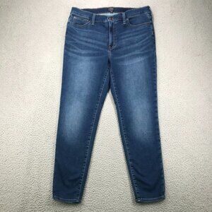 J CREW Factory Jeans Womens Size‎ 32 9" High Rise Skinny Dark Wash Stretch Denim